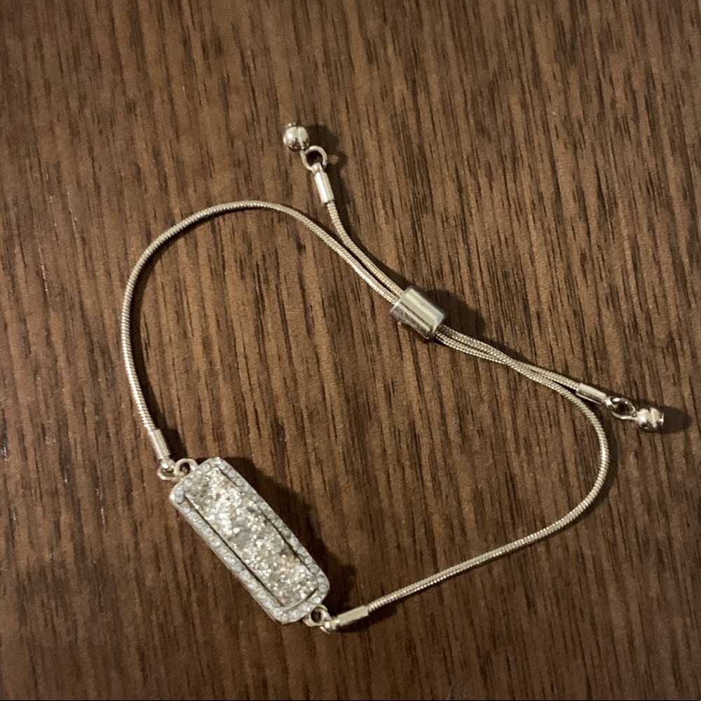 Adjustable dainty boho gold crystal bracelet
